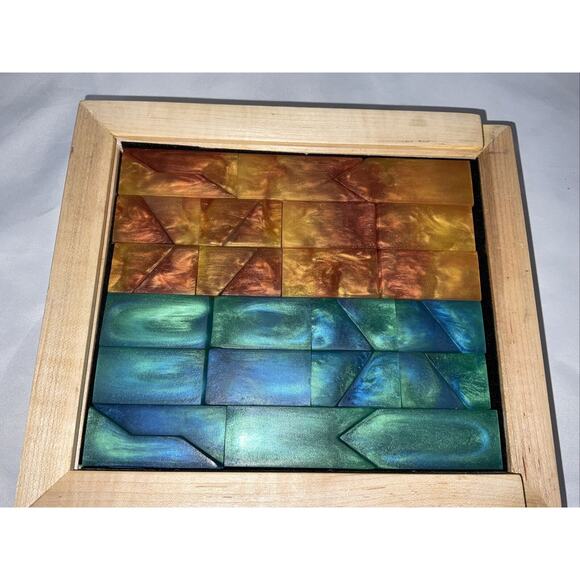 Pentaminos Brain Teaser Puzzle Geometry Game Pentominoes Orange Blue Blocks - Picture 2 of 6